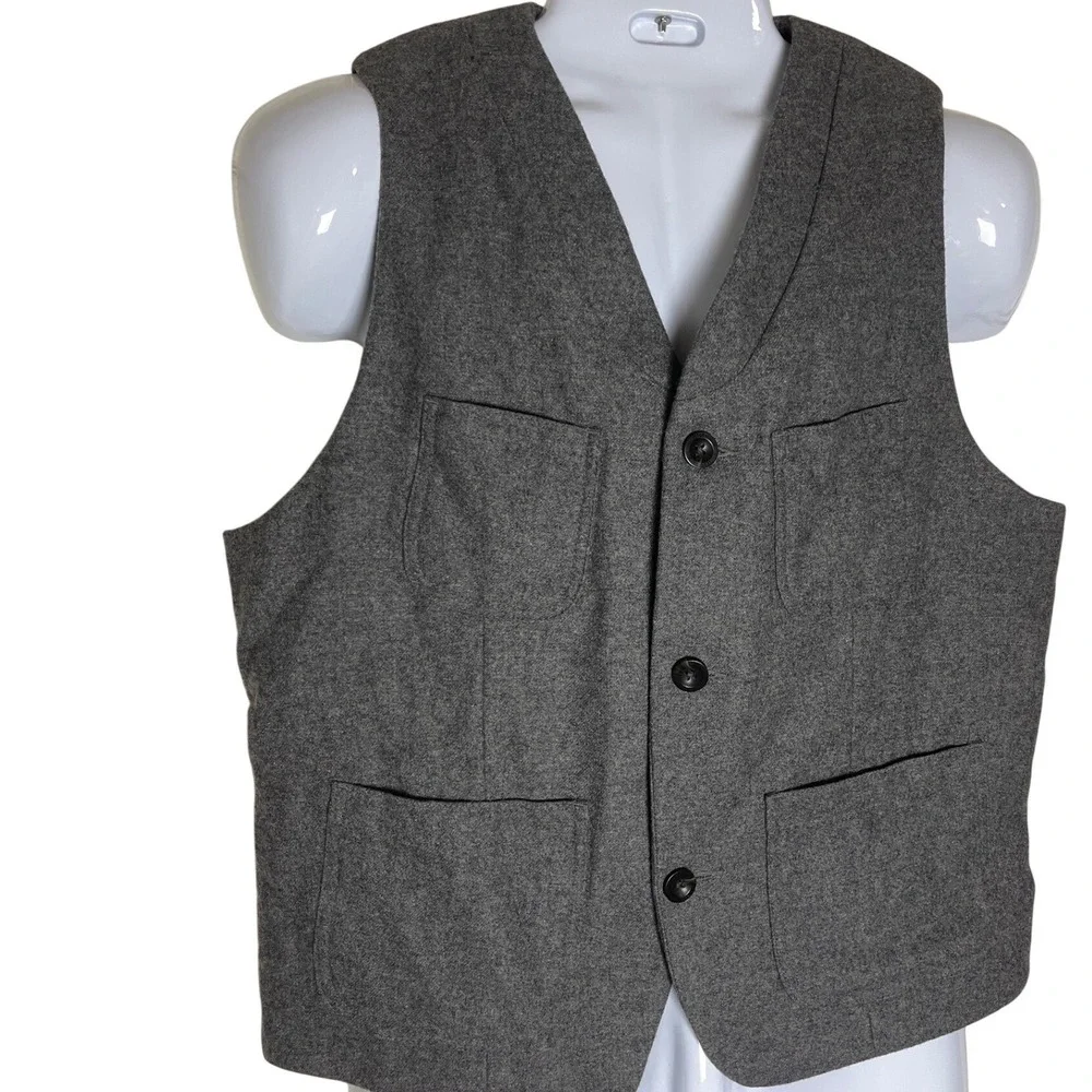 Levi's‎ Wool Blend Vest Men's Lg Quilted Interior Gray Outdoor Americana Utility